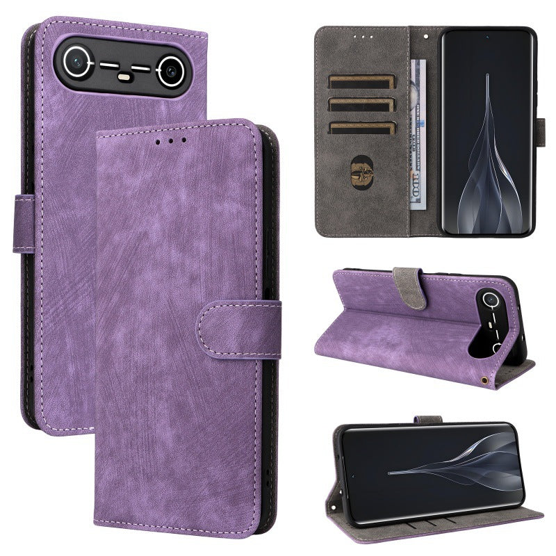 Flip Cover for Tecno Pova Slim PU Leather Phone Case [RFID Blocking] With Hand Strap