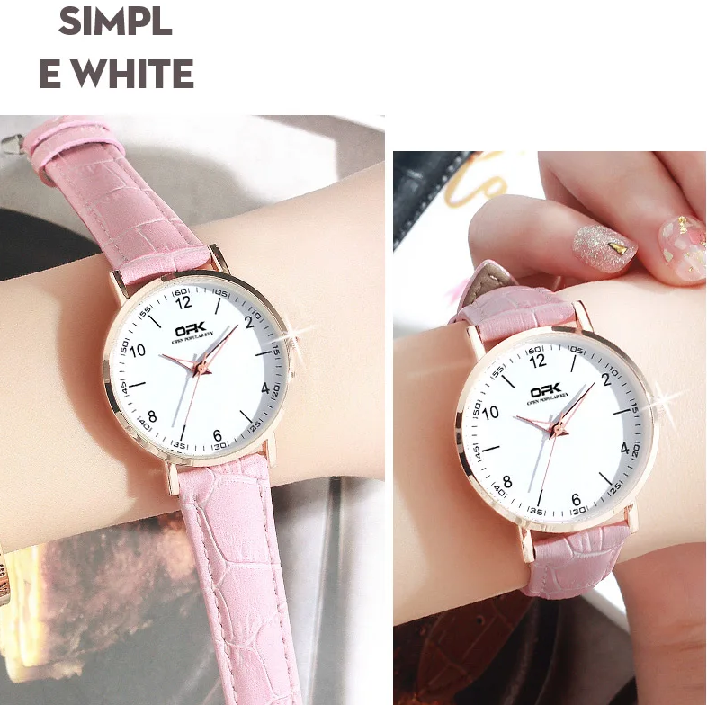 Women Watches Fashionable Watch Arabic Numerals Leather Strap Waterproof Ladies Watches