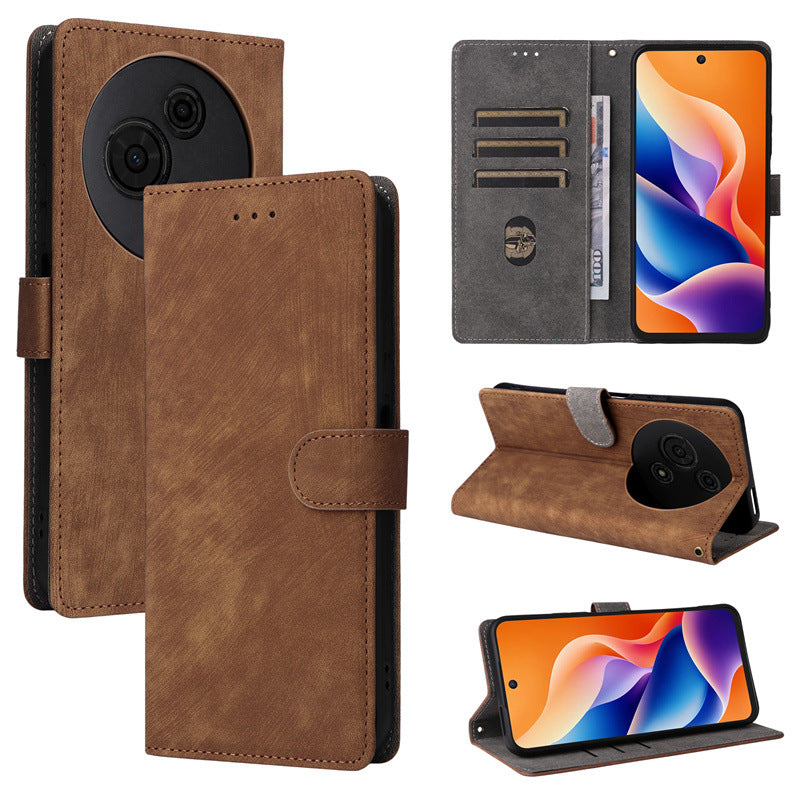 Flip Cover for TCL 60 SE PU Leather Phone Case [RFID Blocking] With Hand Strap