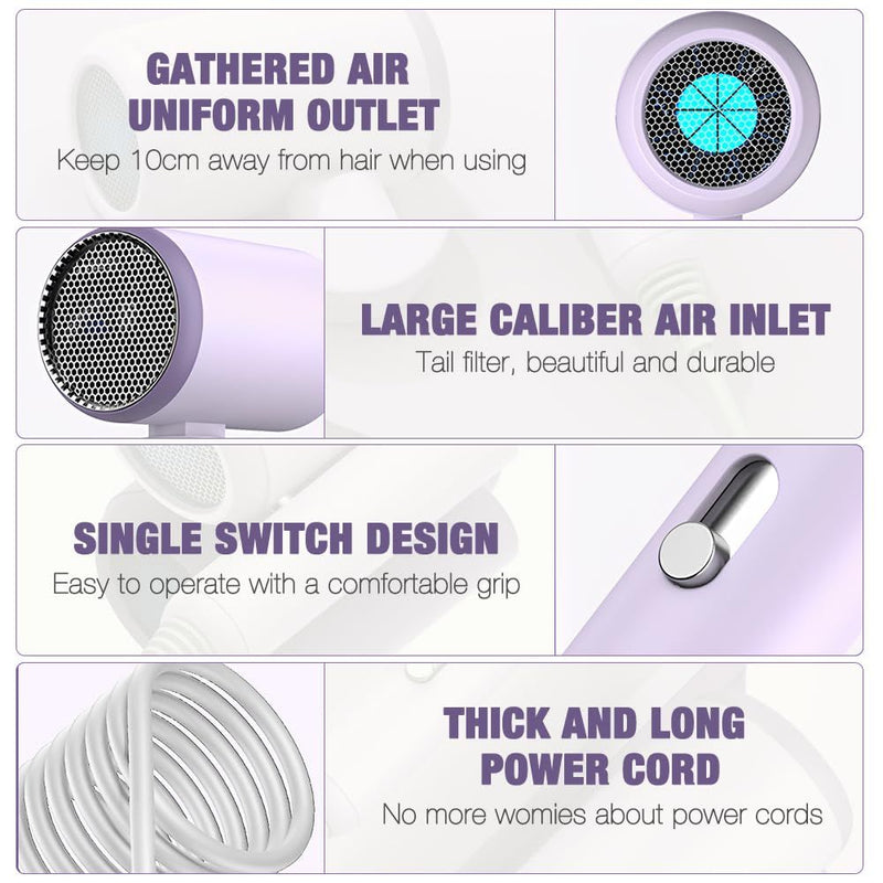 Professional Hair Dryer AC Hair Blower 1200W Purple