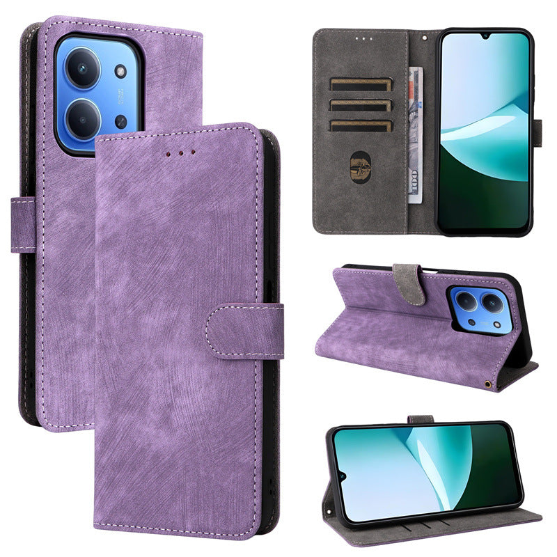 Flip Cover for Xiaomi Poco C85 4G PU Leather Phone Case [RFID Blocking] With Hand Strap