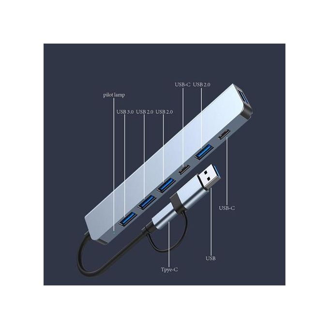 7in2 USB3.0 Hub Type C Docking Stations OTG Adapter
