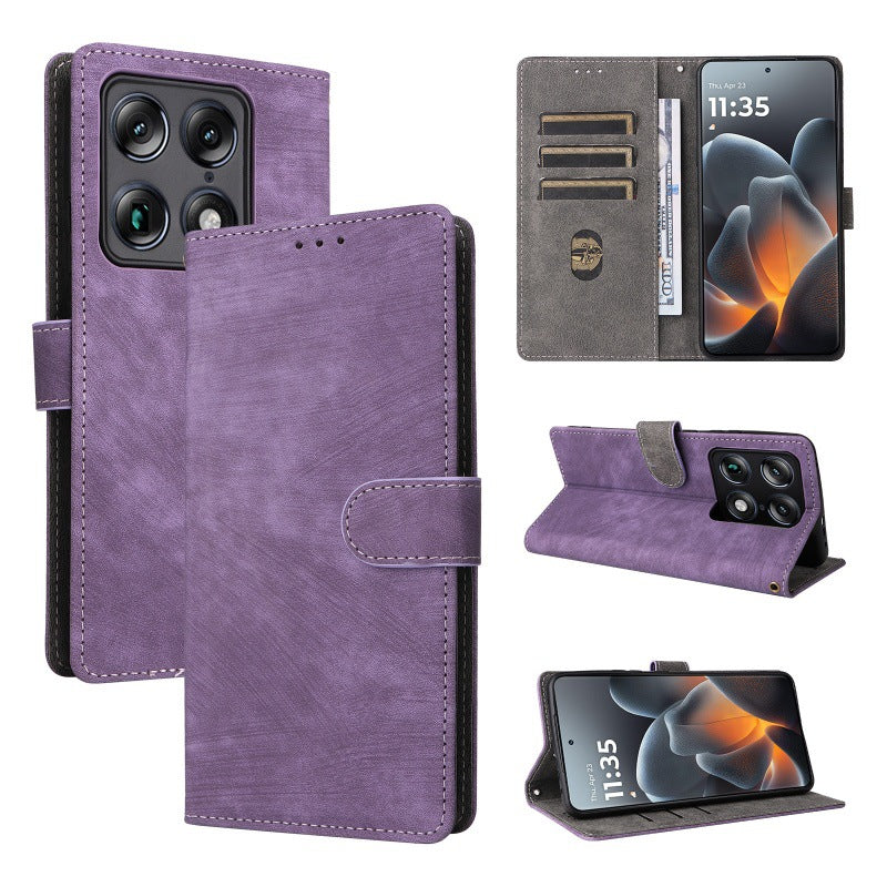 Flip Cover for Motorola Signature PU Leather Phone Case [RFID Blocking] With Hand Strap