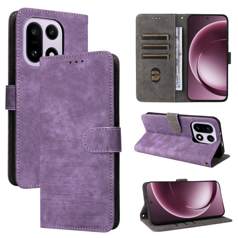 Flip Cover for OnePlus 15 PU Leather Phone Case [RFID Blocking] With Hand Strap