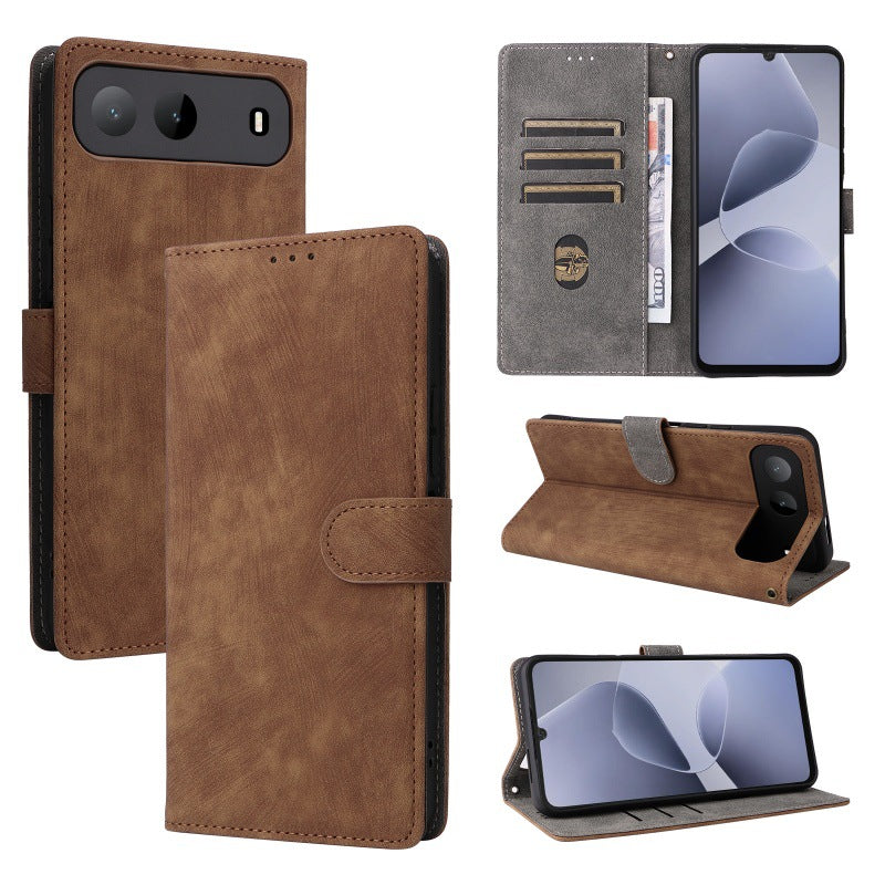 Flip Cover for Infinix Hot 60i PU Leather Phone Case [RFID Blocking] With Hand Strap
