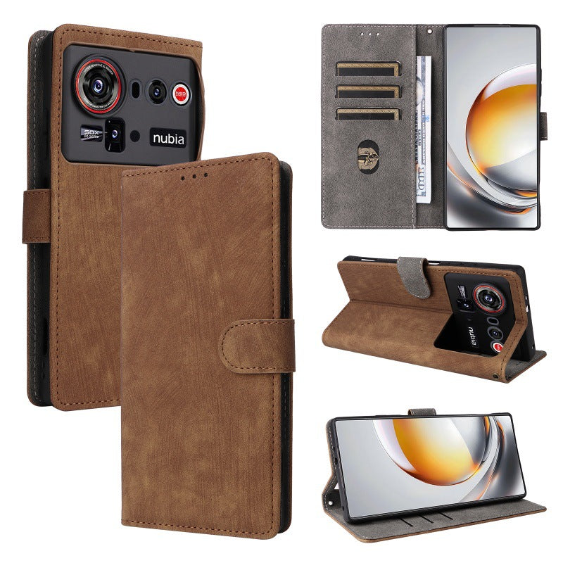 Flip Cover for ZTE nubia Z80 Ultra PU Leather Phone Case [RFID Blocking] With Hand Strap