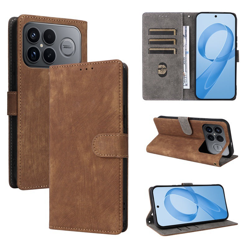 Flip Cover for Xiaomi Poco F8 Ultra PU Leather Phone Case [RFID Blocking] With Hand Strap
