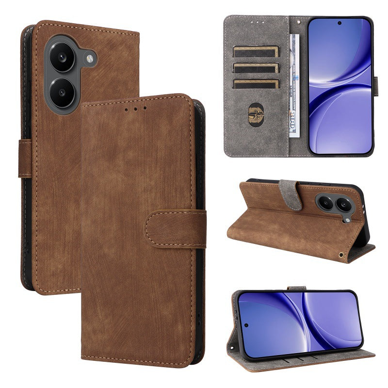 Flip Cover for Xiaomi Poco X8 Pro PU Leather Phone Case [RFID Blocking] With Hand Strap