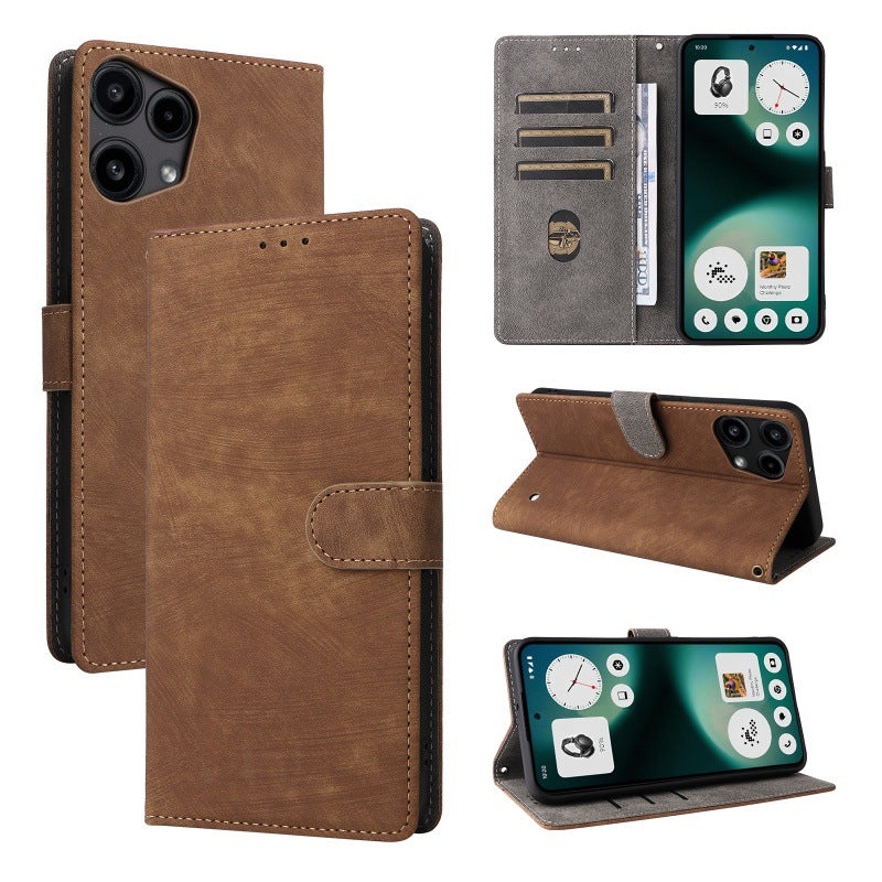Flip Cover for Nothing Phone (3a) Lite PU Leather Phone Case [RFID Blocking] With Hand Strap