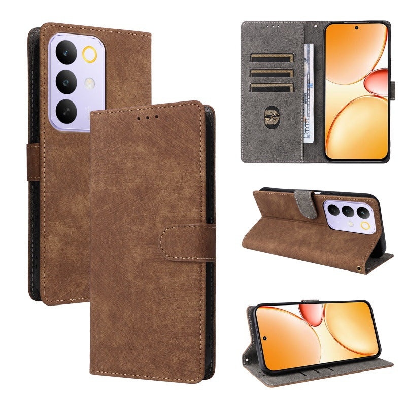 Flip Cover for Realme C85 5G PU Leather Phone Case [RFID Blocking] With Hand Strap