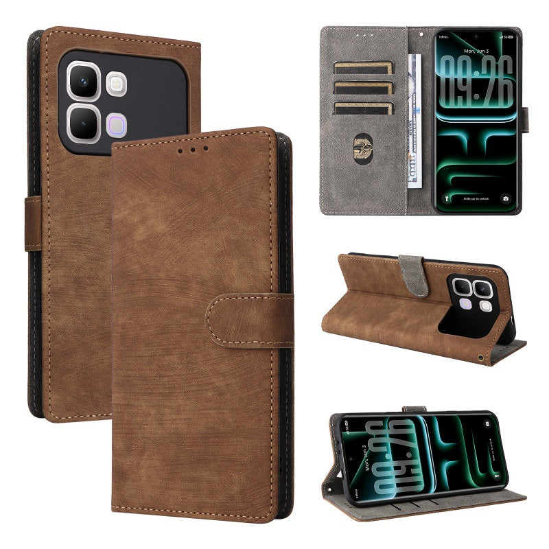 Flip Cover for Infinix Note Edge PU Leather Phone Case [RFID Blocking] With Hand Strap