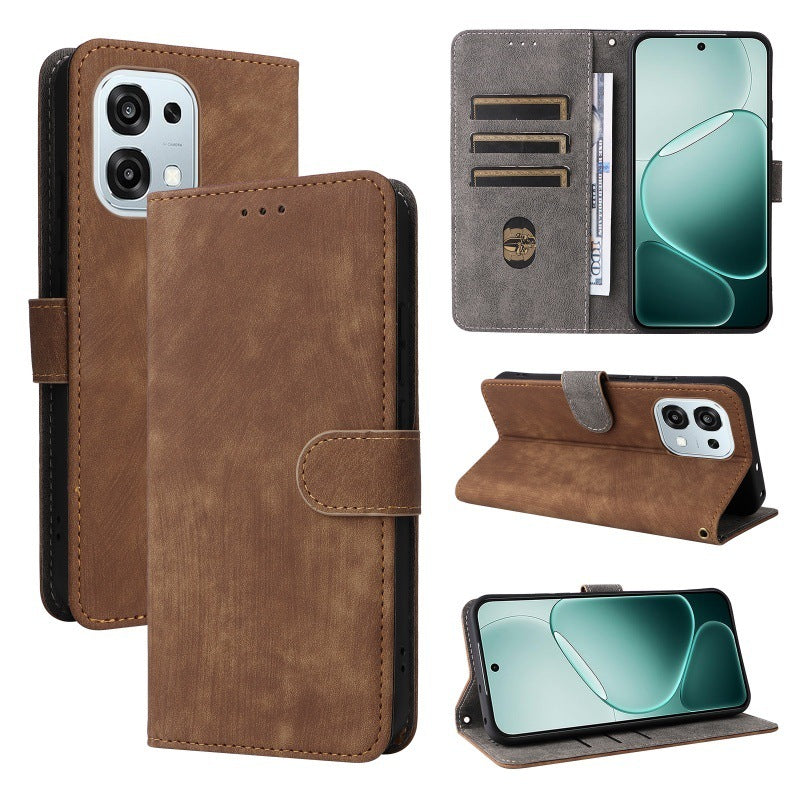 Flip Cover for Oppo A6 Pro PU Leather Phone Case [RFID Blocking] With Hand Strap