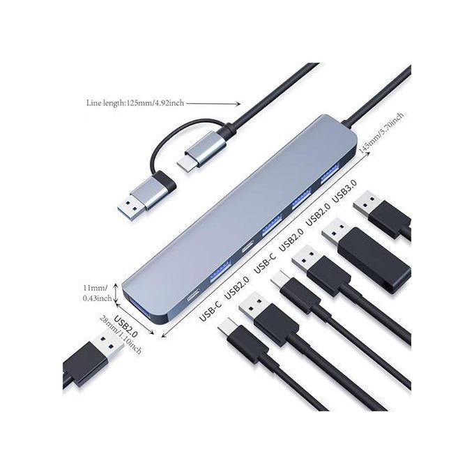7in2 USB3.0 Hub Type C Docking Stations OTG Adapter