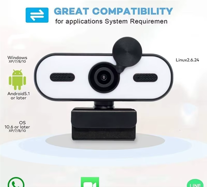High-definition Beauty And Lighting Webcam Privacy Cover USB Autofocus Web Camera