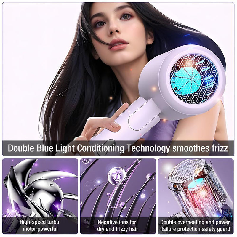 Professional Hair Dryer AC Hair Blower 1200W Purple