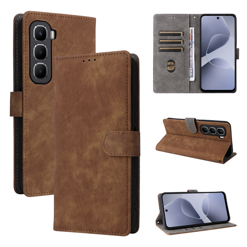Flip Cover for Infinix Hot 60 PU Leather Phone Case [RFID Blocking] With Hand Strap