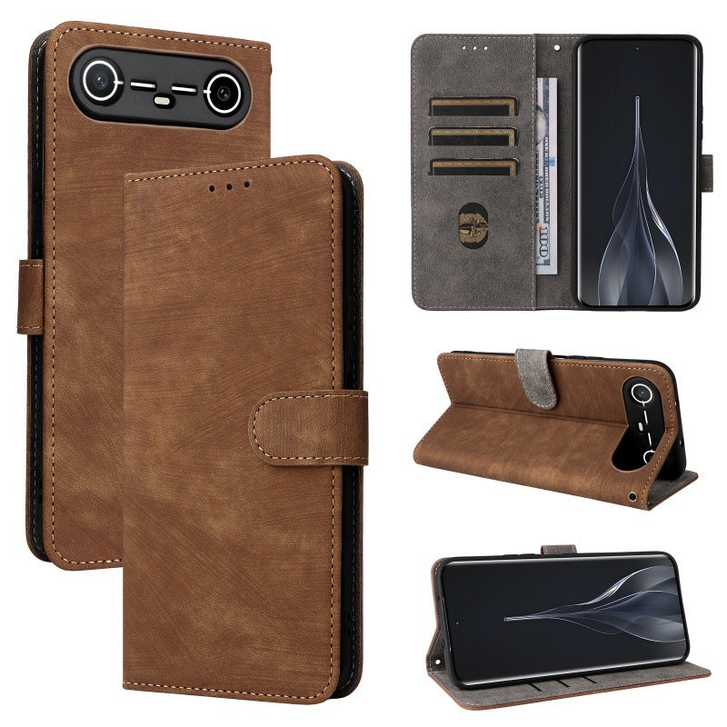 Flip Cover for Tecno Spark Slim PU Leather Phone Case [RFID Blocking] With Hand Strap