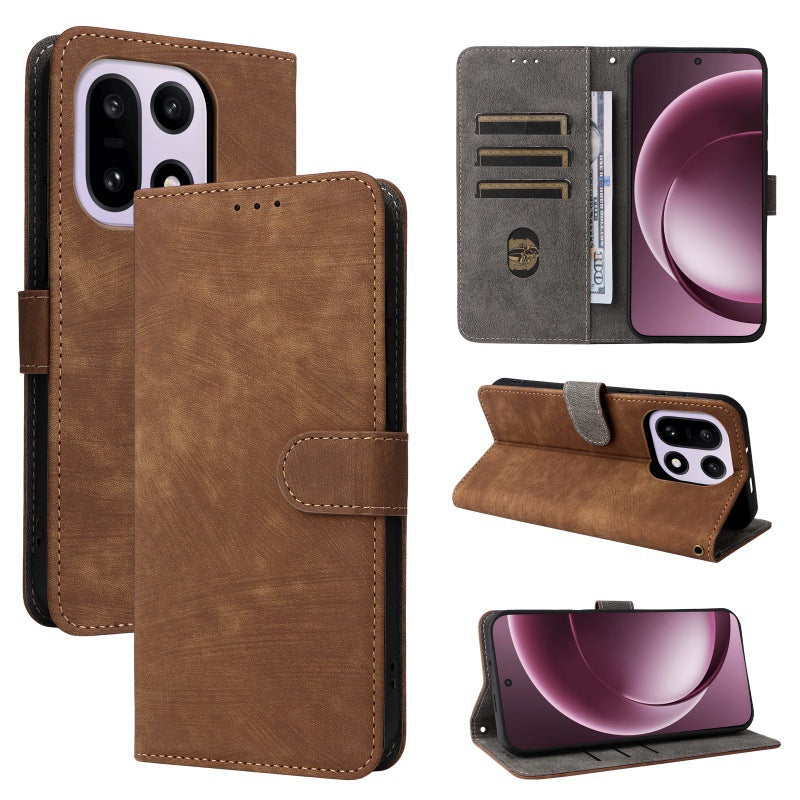 Flip Cover for OnePlus 15 PU Leather Phone Case [RFID Blocking] With Hand Strap