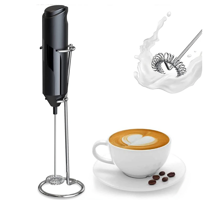 Electric Handheld Milk Frother Stainless Steel Stand
