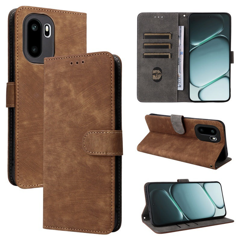 Flip Cover for OnePlus Ace 6T PU Leather Phone Case [RFID Blocking] With Hand Strap