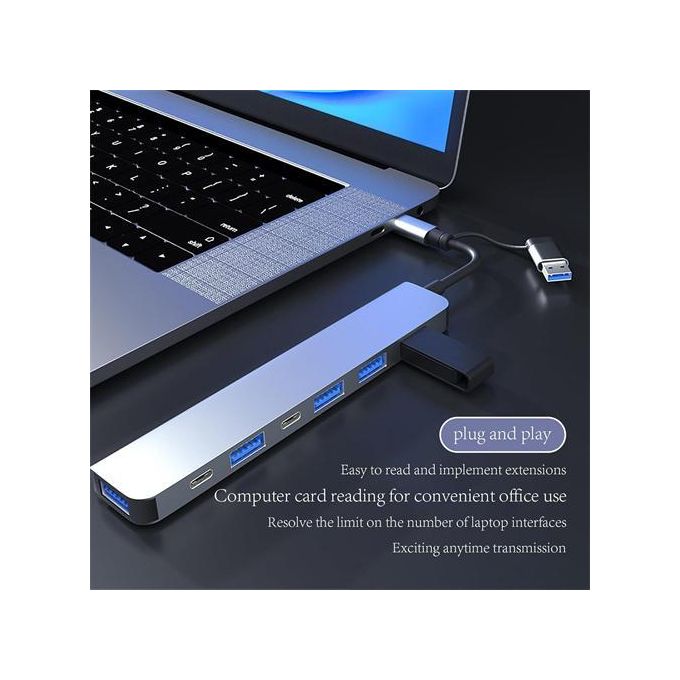 7in2 USB3.0 Hub Type C Docking Stations OTG Adapter
