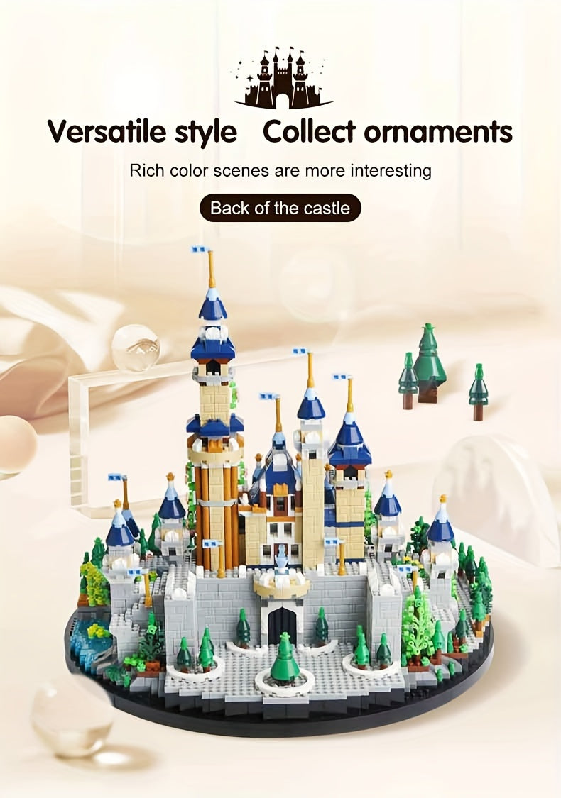 3600Pcs Fairy Tale Castle Building Blocks Set, Micro Diamond Bricks Model Kit, DIY Creative Toys for Kids Adults, Home Decor Display Gift