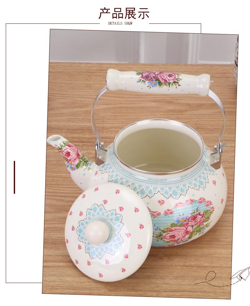 Thickening Enamel Coffee Kettle Cold Water Bot - 2.4L