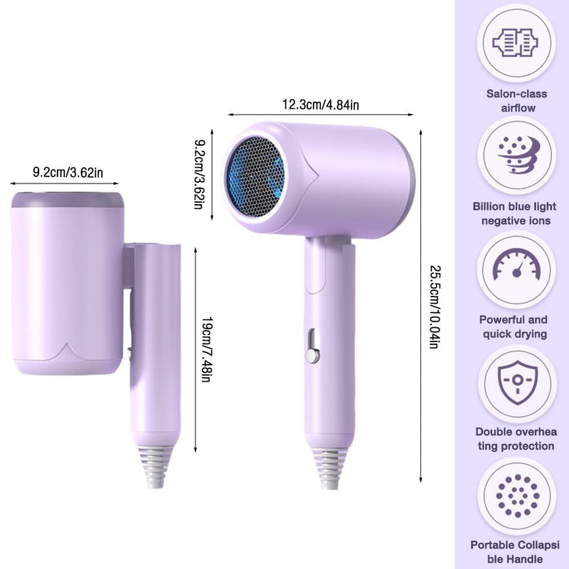 Professional Hair Dryer AC Hair Blower 1200W Purple