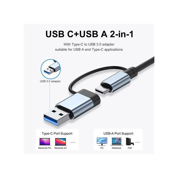 7in2 USB3.0 Hub Type C Docking Stations OTG Adapter