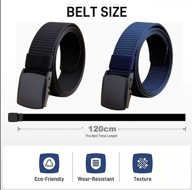 IPSTYLE Nylon Canvas Belt Quick-Release Lock Automatic Buckle Belt