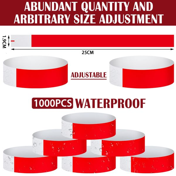 Ticket Wristbands Events Wristband Paper Wrist Bands for Party 1000pcs