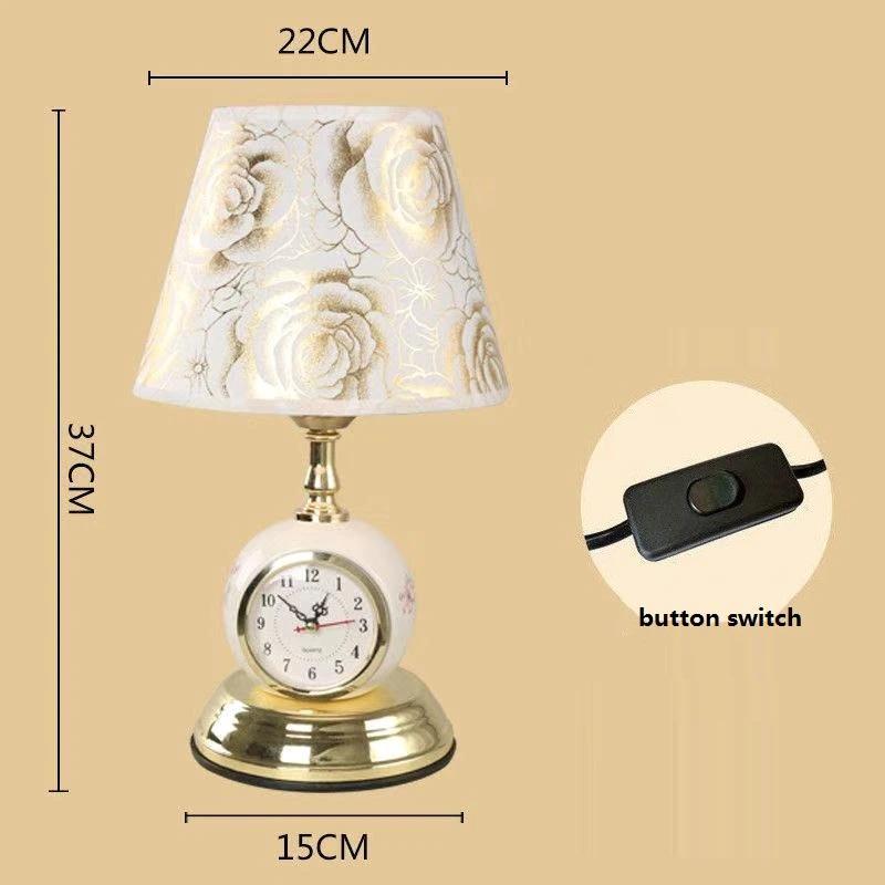 Modern Clock Table Lamp 5 Styles Living Room Lighting Bedroom Elegant