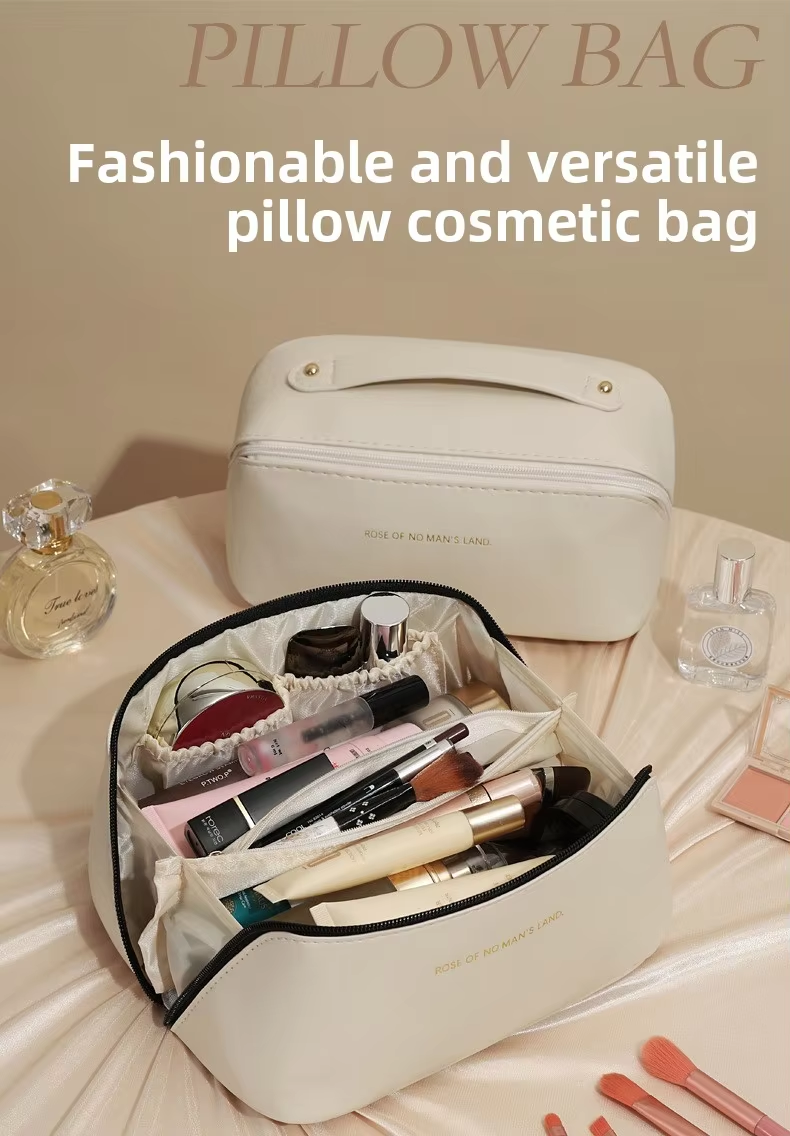 Large Capacity Partition Storage Makeup Bag Portable Deluxe Minimalist Travel Bag Toiletries Storage Bag