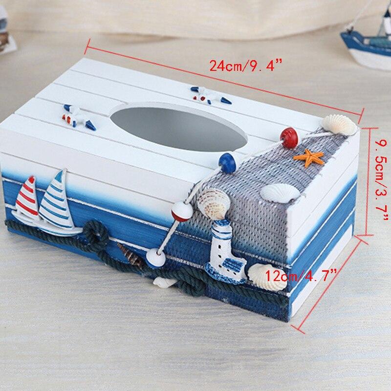 Mediterranean Modern Wooden Napkin Box Creative Sailing Box
