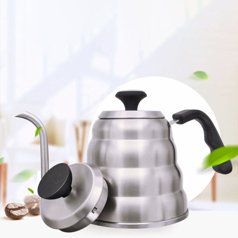 1.2L Stainless Steel Coffee Pot with Thermometer Goose Ear Duster