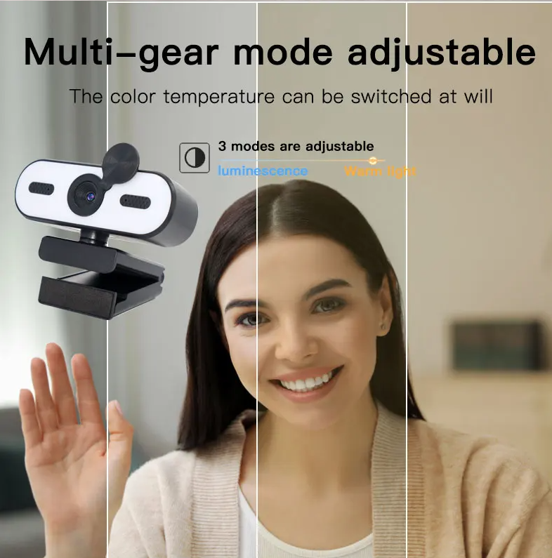 High-definition Beauty And Lighting Webcam Privacy Cover USB Autofocus Web Camera