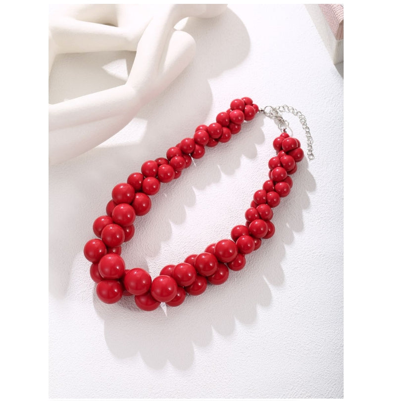 Fashion Multilayer Beaded Necklace For Woman Vintage Rice Beads Statement Party