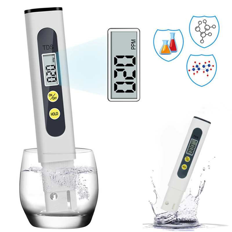 TDS Tester,TDS Meter Digital Water Tester,Water Quality Tester Filter Pen,0-9999 ppm,Accuracy Testing Water Quality for Drinking Water Purity Test, Swimming Pools, Aquariums, Etc.