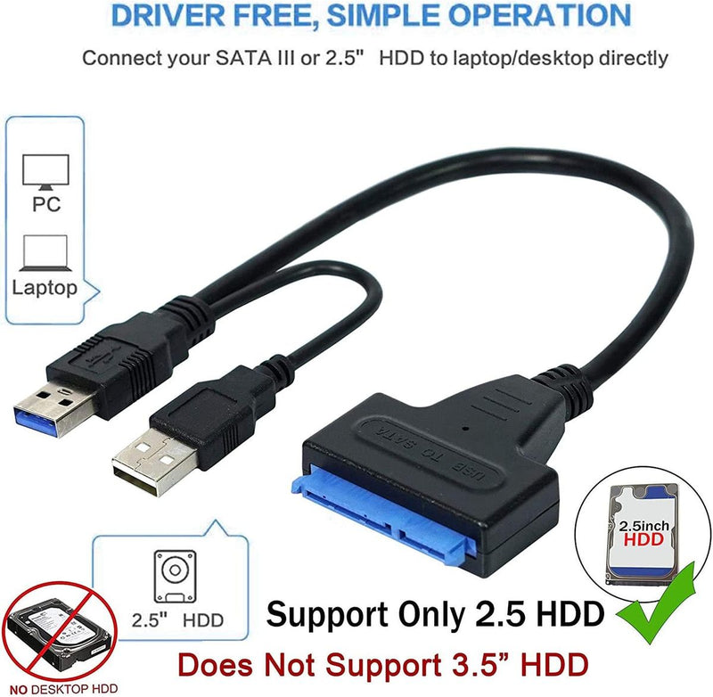 USB 3.0 To SATA Cable Hard Disk Drive Converter