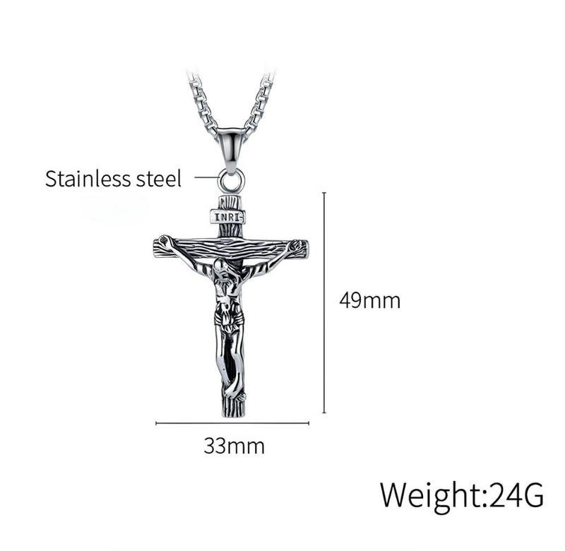 Jesus Cross Pendant Necklaces 2025 Classic Men's Stainless Steel Jewelry