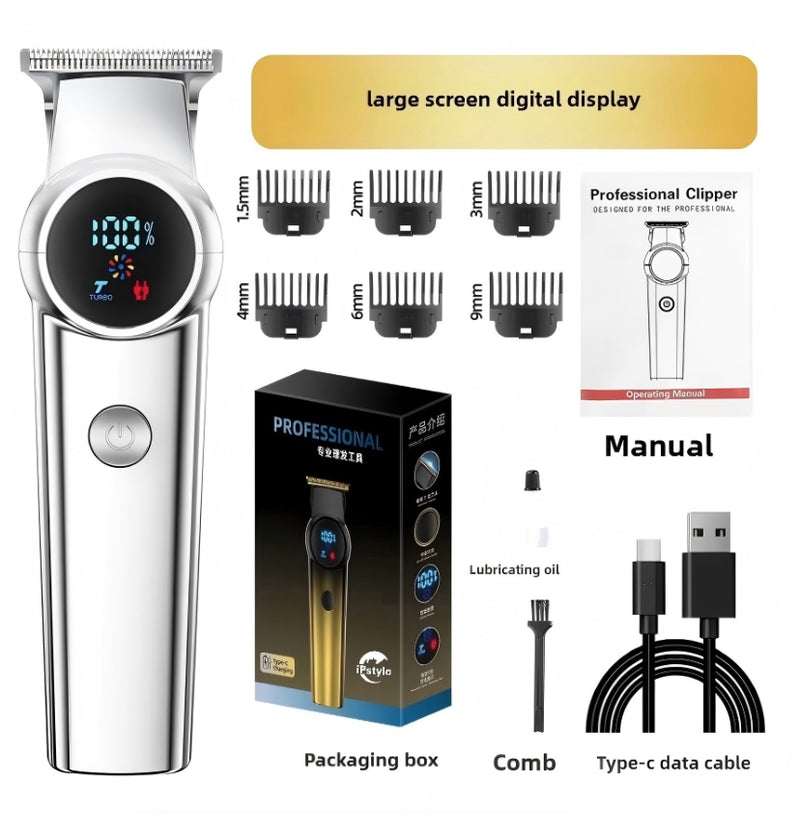 IPSTYLE Electric Hair Clipper Rechargeable Digital Display Trimmer for Men