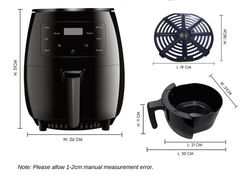 Oven 6L Air Fryer Including a Nesting Tongs Set