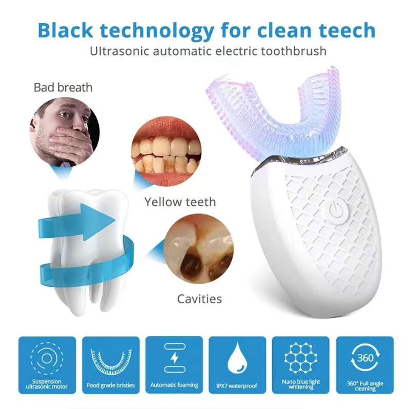 Ultrasonic Electric Toothbrush Adults U Shaped Automatic Toothbrush