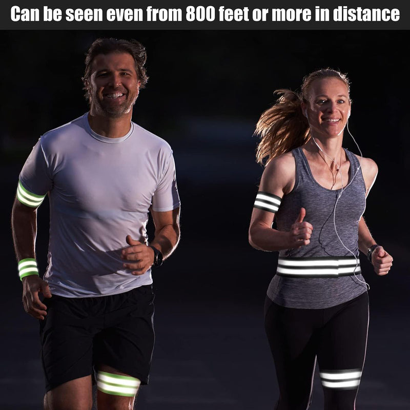 12Pcs Reflective Bands | High Visibility Polyester Reflector Wristbands For Safety