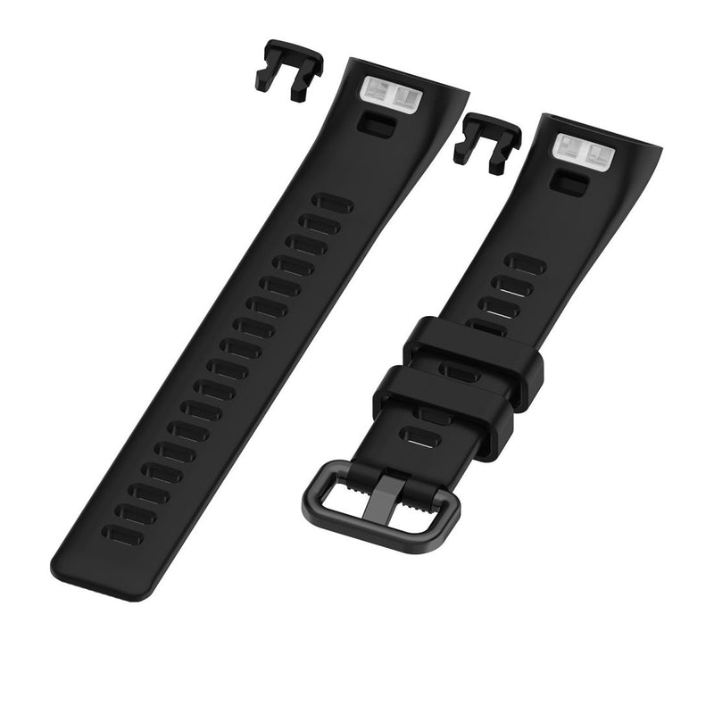 Silicone Watch Band Compatible with Huawei Band 3 Pro & Band 4 Pro (Black)