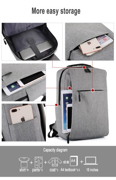 Student Backpack, Computer Waterproof Backpack with USB Charging