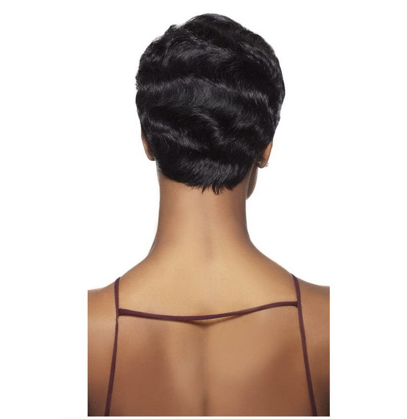 Short Finger Wave Wig Human Hair Wig For Woman Brown Short Ocean Wave Wig