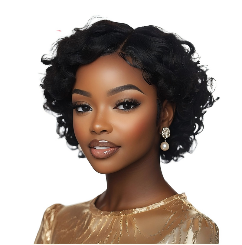 Woman Short Pixie Cut Lace Wigs Sleek Body wave Human Hair Wigs - IPSTYLE