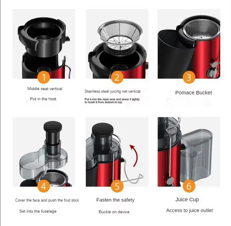 IPSTYLE Stainless Steel Fruit Juicer Centrifugal Strong Power Easy To Clean 800W
