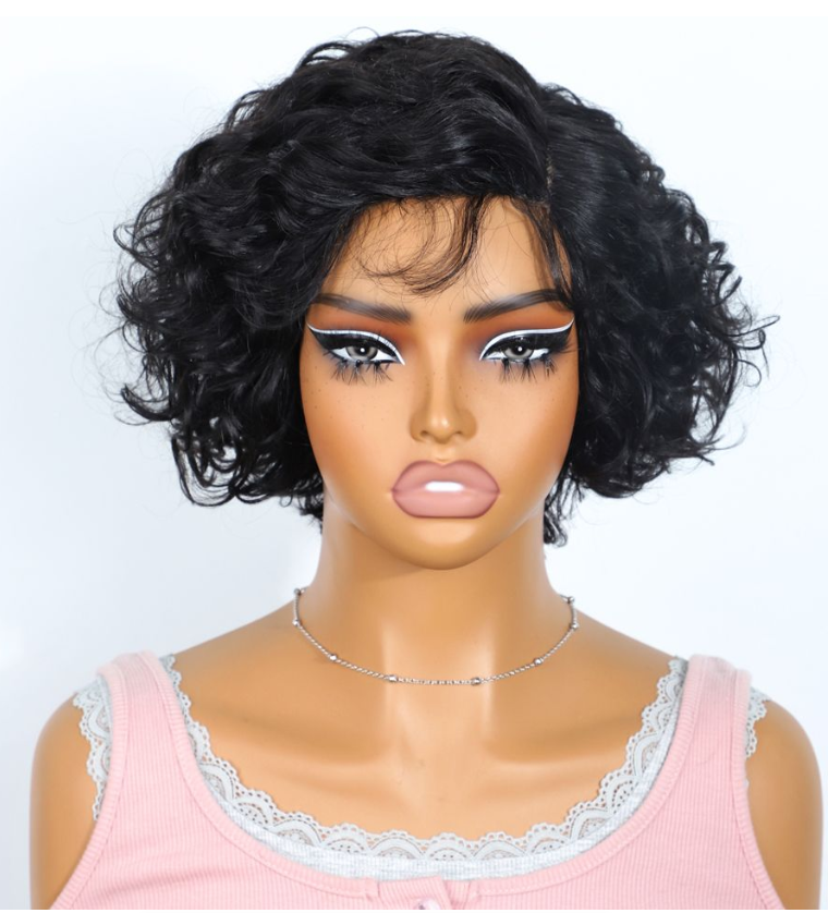 Woman Short Pixie Cut Lace Wigs Sleek Body wave Human Hair Wigs - IPSTYLE